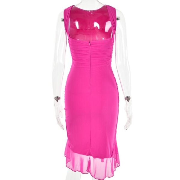 Ruffle Ruched Midi Dress - Image 3