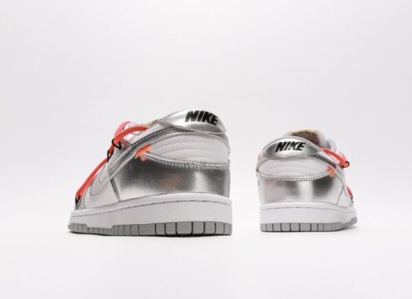 Nike Off-White × Dunk Low 'Metallic Silver' - Image 5