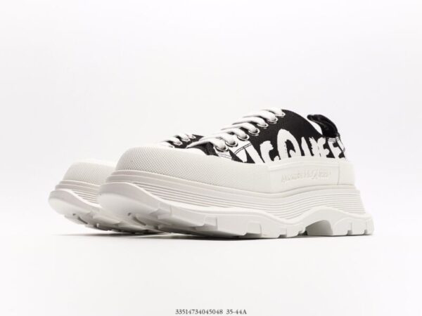 Alexander McQueen Tread Slick Low Lace Up Graffiti White/Black - Image 5