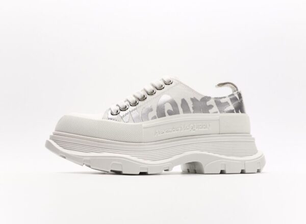 Alexander McQueen Tread Slick Low Lace Up Graffiti White