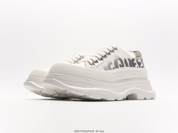 Alexander McQueen Tread Slick Low Lace Up Graffiti White - Image 6
