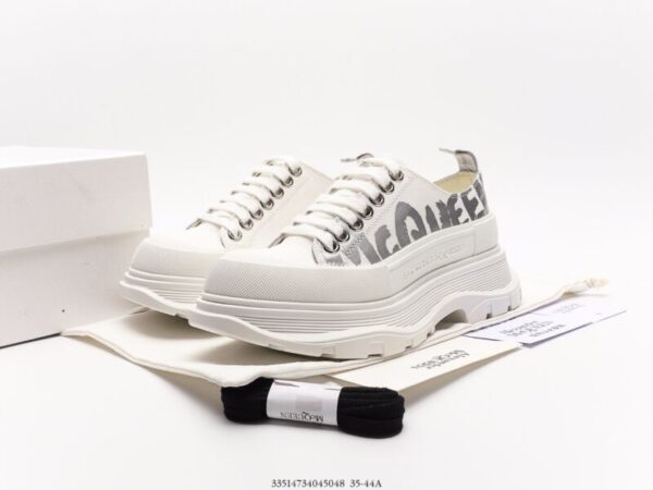 Alexander McQueen Tread Slick Low Lace Up Graffiti White - Image 3