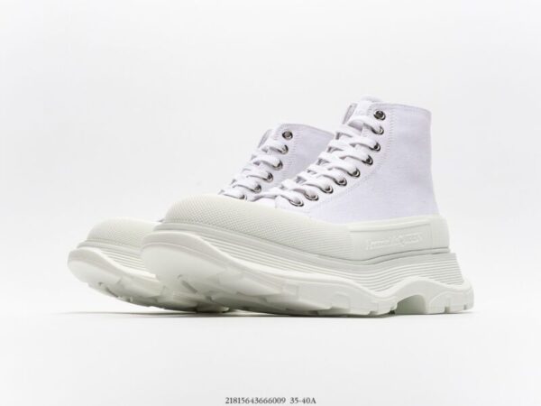 Alexander McQueen Tread Slick Lace Up Boot White - Image 5